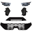 6-Piece Kit Driver and Passenger Side LED Headlight, Includes (1) Bumper Grille, (2) Fog Light Cover, (1) Grille Assembly, and (2) Headlight