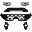 6-Piece Kit Driver and Passenger Side LED Headlight, Includes (1) Bumper Grille, (2) Fog Light Cover, (1) Grille and (2) Headlight