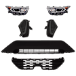 6-Piece Kit Driver and Passenger Side LED Headlight, Includes (1) Bumper Grille, (2) Fog Light Cover, (1) Grille and (2) Headlight