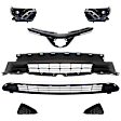 7-Piece Kit Driver and Passenger Side Halogen Headlight, Includes (2) Bumper Grille, (2) Fog Light Cover, (1) Grille Assembly, and (2) Headlight