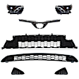 7-Piece Kit Driver and Passenger Side Halogen Headlight, With bulb(s), OE Replacement, Sport Utility, Includes (2) Bumper Grille, (2) Fog Light Cover, (1) Grille Assembly and (2) Headlight