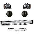 2010 Chevrolet Tahoe - 6-Piece Kit Driver and Passenger Side Halogen Headlight, With bulb(s), Type 2, Without Off Road Package, OE Replacement,  Includes (1) Bumper Grille, (2) Fog Light Cover, (1) Grille and (2) Headlight