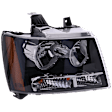 2010 Chevrolet Tahoe - 6-Piece Kit Driver and Passenger Side Halogen Headlight, With bulb(s), Type 2, Without Off Road Package, OE Replacement,  Includes (1) Bumper Grille, (2) Fog Light Cover, (1) Grille and (2) Headlight