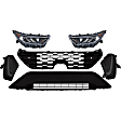 6-Piece Kit Driver and Passenger Side LED Headlight, North America Built Vehicle, Includes (1) Bumper Grille, (2) Fog Light Cover, (1) Grille and (2) Headlight