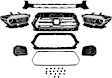 6-Piece Kit Driver and Passenger Side Halogen Headlight, With bulb(s), Includes (1) Bumper Grille, (2) Fog Light Cover, (1) Grille and (2) Headlight