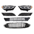 6-Piece Kit Driver and Passenger Side LED Headlight, Without Auto High Beam and Control Module, Includes (1) Bumper Grille, (2) Fog Light Cover, (1) Grille and (2) Headlight