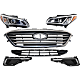 6-Piece Kit Driver and Passenger Side HID/Xenon Headlight, Sedan, Includes (1) Bumper Grille, (2) Fog Light Cover, (1) Grille and (2) Headlight