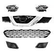 6-Piece Kit Driver and Passenger Side LED Headlight, Includes (1) Bumper Grille, (2) Fog Light Cover, (1) Grille and (2) Headlight
