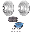 Rear Brake Disc and Pad Kit, Cross-drilled and Slotted