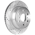 Rear Brake Disc and Pad Kit, Cross-drilled and Slotted