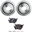 Rear Brake Disc and Pad Kit, Plain Surface