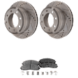 Rear Brake Disc and Pad Kit, Cross-drilled and Slotted