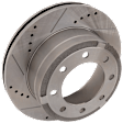 Rear Brake Disc and Pad Kit, Cross-drilled and Slotted