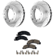 Front Brake Disc and Pad Kit, Cross-drilled and Slotted, 4WD