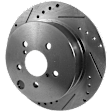 Rear Brake Disc and Pad Kit, Cross-drilled and Slotted
