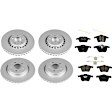 KIT-092921-1909 4-Wheel Set Front and Rear Brake Disc and Pad Kit, Plain Surface 5 Lugs - Front; 5 Lugs - Rear Organic Evolution Geomet Coated High Carbon, Includes (4) Brake Disc and (2) Brake Pad Set