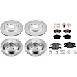 KIT-092921-1948 4-Wheel Set Front and Rear Brake Disc and Pad Kit, Plain Surface 5 Lugs - Front; 5 Lugs - Rear Ceramic Pro-Line Series, Includes (4) Disc and (2) Pad Set