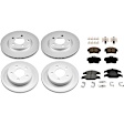 KIT-092921-1949 4-Wheel Set Front and Rear Brake Disc and Pad Kit, Plain Surface 5 Lugs - Front; 5 Lugs - Rear Ceramic Evolution Geomet Coated High Carbon, Includes (4) Disc and (2) Pad Set