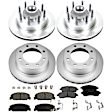 KIT-092921-2135 4-Wheel Set Brake Disc and Pad Kit, Plain Surface 8 Lugs - Front; 8 Lugs - Rear Semi-metallic RWD Pro-Line Series, Includes (4) Brake Disc and (2) Brake Pad Set