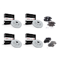 KIT-092921-2262 4-Wheel Set Front and Rear Brake Disc and Pad Kit, Plain Surface 5 Lugs - Front; 5 Lugs - Rear Ceramic Evolution Geomet Coated High Carbon, Includes (4) Disc and (2) Pad Set