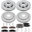 KIT-092921-2316 4-Wheel Set Brake Disc and Pad Kit, Plain Surface 5 Lugs - Front; 5 Lugs - Rear Ceramic Pro-Line Series, Includes (4) Brake Disc and (2) Brake Pad Set