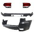 4-Piece Kit Driver and Passenger Side, Inner Halogen Tail Light, With bulb(s), Includes (2) Bumper Cover and (2) Tail Light