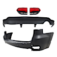 4-Piece Kit Rear, Upper and Lower Upper - Primed, Lower - Textured Bumper Cover, Includes (2) Bumper Cover and (2) Tail Light
