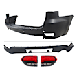 4-Piece Kit Rear, Upper and Lower Upper - Primed, Lower - Textured Bumper Cover, Includes (2) Bumper Cover and (2) Tail Light