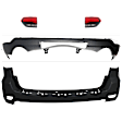 4-Piece Kit Rear, Upper and Lower Upper - Primed, Lower - Textured Bumper Cover, Includes (2) Bumper Cover and (2) Tail Light