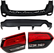 4-Piece Kit Rear, Upper and Lower Upper - Primed, Lower - Textured Bumper Cover, Includes (2) Bumper Cover and (2) Tail Light