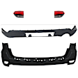 4-Piece Kit Rear, Upper and Lower Upper - Primed, Lower - Textured Bumper Cover, Includes (2) Bumper Cover and (2) Tail Light