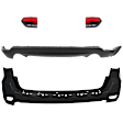 4-Piece Kit Rear, Upper and Lower Upper - Primed, Lower - Textured Bumper Cover, Includes (2) Bumper Cover and (2) Tail Light