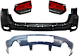 4-Piece Kit Rear, Upper and Lower Primed Bumper Cover, Includes (2) Bumper Cover and (2) Tail Light