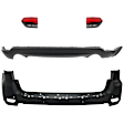 4-Piece Kit Rear, Upper and Lower Upper - Primed, Lower - Textured Bumper Cover, Includes (2) Bumper Cover and (2) Tail Light