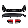 4-Piece Kit Rear, Upper and Lower Upper - Primed, Lower - Textured Bumper Cover, Includes (2) Bumper Cover and (2) Tail Light