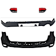4-Piece Kit Rear, Upper and Lower Upper - Primed, Lower - Textured Bumper Cover, Includes (2) Bumper Cover and (2) Tail Light
