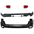 4-Piece Kit Rear, Upper and Lower Upper - Primed, Lower - Textured Bumper Cover, Includes (2) Bumper Cover and (2) Tail Light