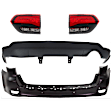 4-Piece Kit Rear, Upper and Lower Upper - Primed, Lower - Textured Bumper Cover, Includes (2) Bumper Cover and (2) Tail Light