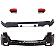 4-Piece Kit Rear, Upper and Lower Upper - Primed, Lower - Textured Bumper Cover, Includes (2) Bumper Cover and (2) Tail Light