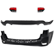 4-Piece Kit Rear, Upper and Lower Upper - Primed, Lower - Textured Bumper Cover, Includes (2) Bumper Cover and (2) Tail Light