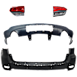 4-Piece Kit Rear, Upper and Lower Primed Bumper Cover, For Models With Blind Spot Detection, Without Advanced Park Assist System, Includes (2) Bumper Cover and (2) Tail Light