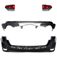 4-Piece Kit Rear, Upper and Lower Upper - Primed, Lower - Textured Bumper Cover, Includes (2) Bumper Cover and (2) Tail Light