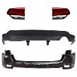 4-Piece Kit Driver and Passenger Side, Inner Halogen Tail Light, With bulb(s), Includes (2) Bumper Cover and (2) Tail Light