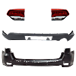 4-Piece Kit Driver and Passenger Side, Inner Halogen Tail Light, With bulb(s), Includes (2) Bumper Cover and (2) Tail Light