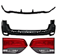 4-Piece Kit, Driver and Passenger Side, Inner Halogen Tail Light, With bulb(s), Mounts on Liftgate, OE Replacement, Includes (2) Bumper Cover and (2) Tail Light