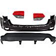 4-Piece Kit, Driver and Passenger Side, Inner Halogen Tail Light, With bulb(s), Mounts on Liftgate, OE Replacement, Includes (2) Bumper Cover and (2) Tail Light