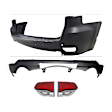 4-Piece Kit Rear, Upper and Lower Upper - Primed, Lower - Textured Bumper Cover, Includes (2) Bumper Cover and (2) Tail Light
