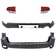 4-Piece Kit Rear, Upper and Lower Upper - Primed, Lower - Textured Bumper Cover, Includes (2) Bumper Cover and (2) Tail Light