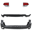4-Piece Kit Rear, Upper and Lower Upper - Primed, Lower - Textured Bumper Cover, Includes (2) Bumper Cover and (2) Tail Light