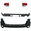 4-Piece Kit Rear, Upper and Lower Upper - Primed, Lower - Textured Bumper Cover, Includes (2) Bumper Cover and (2) Tail Light